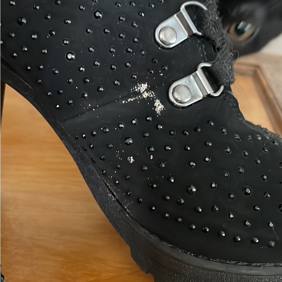 Black Rhinestone Booties - Picture 3 of 4